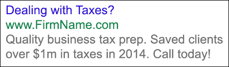 Online Tax Ad Sample