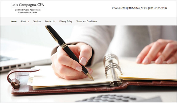 Lois Campagna, CPA's new website design.