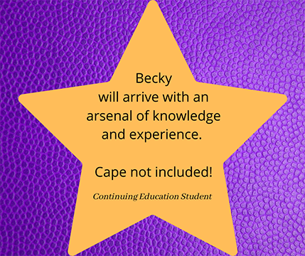 Becky testimonial gold star