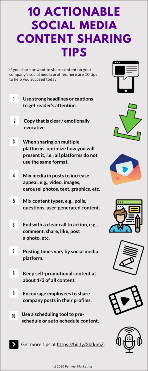 Social Media Content Sharing Tips infographic large